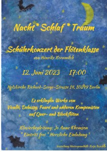 Konzertplakat Sommerkonzert Holzkirche 2023